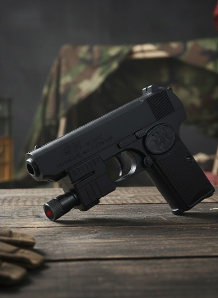 Premium Black Soccom Hand PUBG Pistol BB Gun with Laser Light Attachment and 200 BB Pellets – Handheld Shooting Toy for Target Practice, Pack of 1 Gun with Pellet Bottle - Image 3